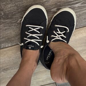 Sperry top slider with memory foam navy blue boat shoes size 6.5